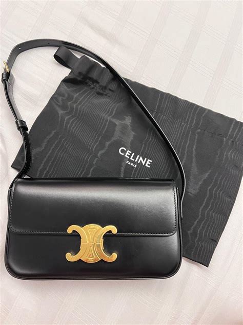 celine triomphe long leather handbag|celine shoulder bag triomphe.